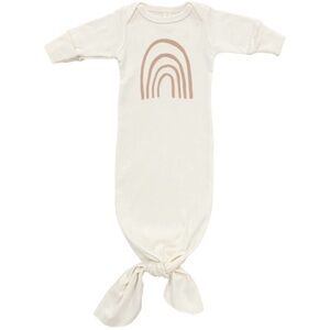 Rainbow Organic Cotton Newborn Tie Gown with Bamboo cotton hat